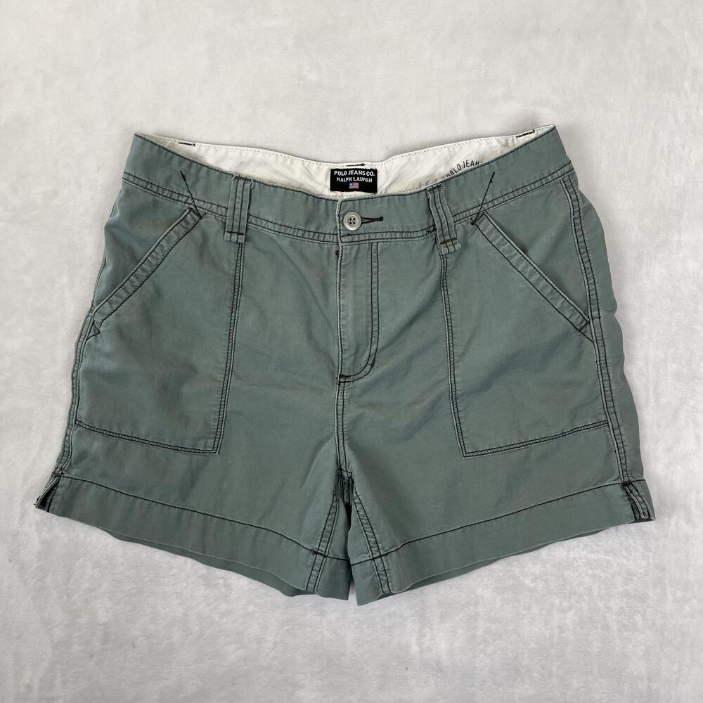Polo Jeans Co Ralph Lauren Shorts Womens 12 Green Twill Chino Casual Summer